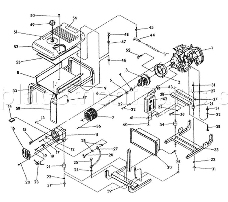 Page B Diagram and Parts List for 9782-4  Briggs and Stratton Generator